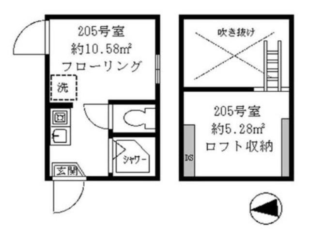 ティ・アーモフラワー(ワンルーム/2階)の間取り写真
