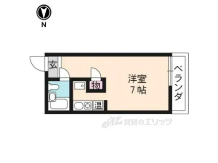 パインフィールド北白川2(1K/1階)の間取り写真