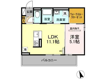 FELIZ(1LDK/2階)の間取り写真