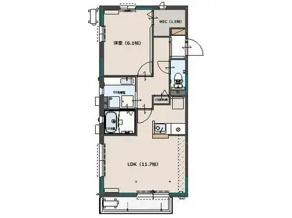 AGREABLE-U(1LDK/1階)の間取り写真