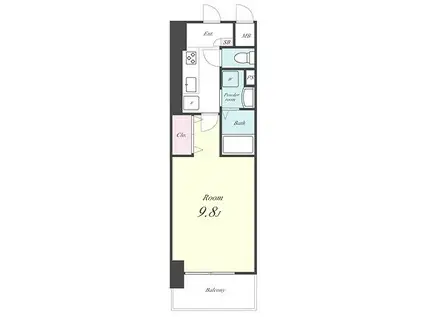 プライムスクエア(1K/8階)の間取り写真