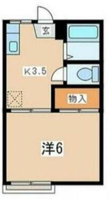 山の上ハウス(1K/1階)の間取り写真