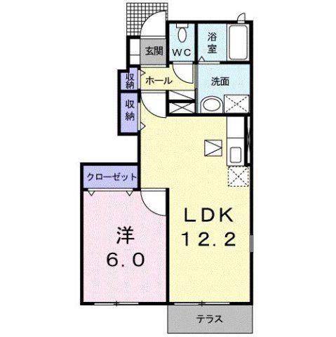 コモドポスト(1LDK/1階)の間取り写真