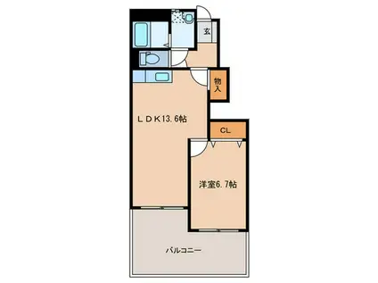ストロベリー(1LDK/1階)の間取り写真