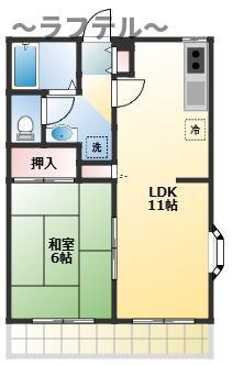 アーバンリゾート2号館(1LDK/2階)の間取り写真