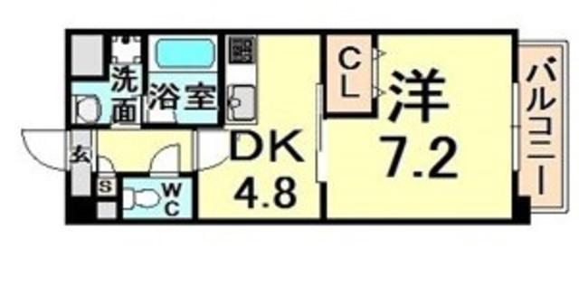 アクシス(1DK/2階)の間取り写真