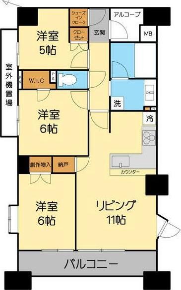 プラウド相模大野マークス(3LDK/7階)の間取り写真