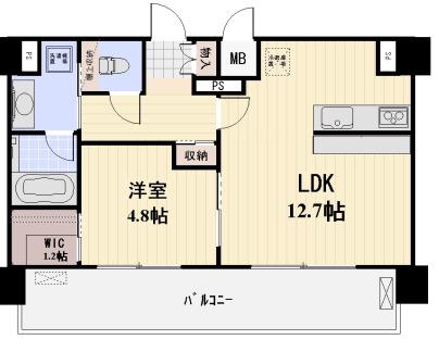 プロスペクト恩賜公園(1LDK/8階)の間取り写真