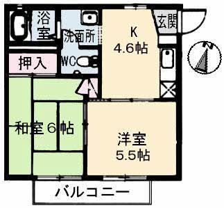 セフォラハイツ(2K/2階)の間取り写真