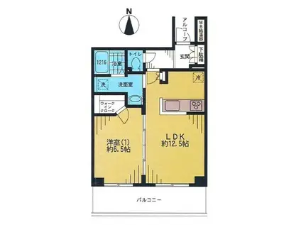 リプレ川口一番街 3号棟(1LDK/7階)の間取り写真