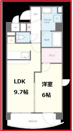 フェイムイッサ(1LDK/6階)の間取り写真