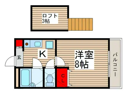 グランドメゾン(1K/2階)の間取り写真