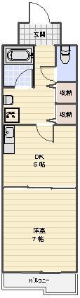 KSガーデン(1DK/3階)の間取り写真