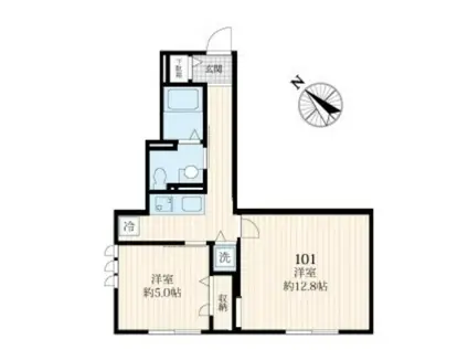 ARK CASS(2K/1階)の間取り写真