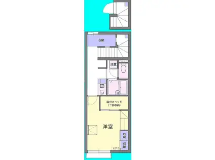 ＪＲ白新線 新崎駅 徒歩52分 2階建 築19年(1K/2階)の間取り写真