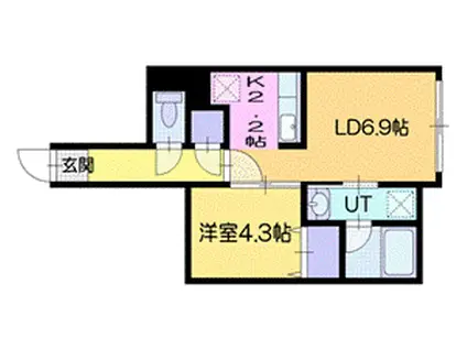 ラメール(1LDK/3階)の間取り写真