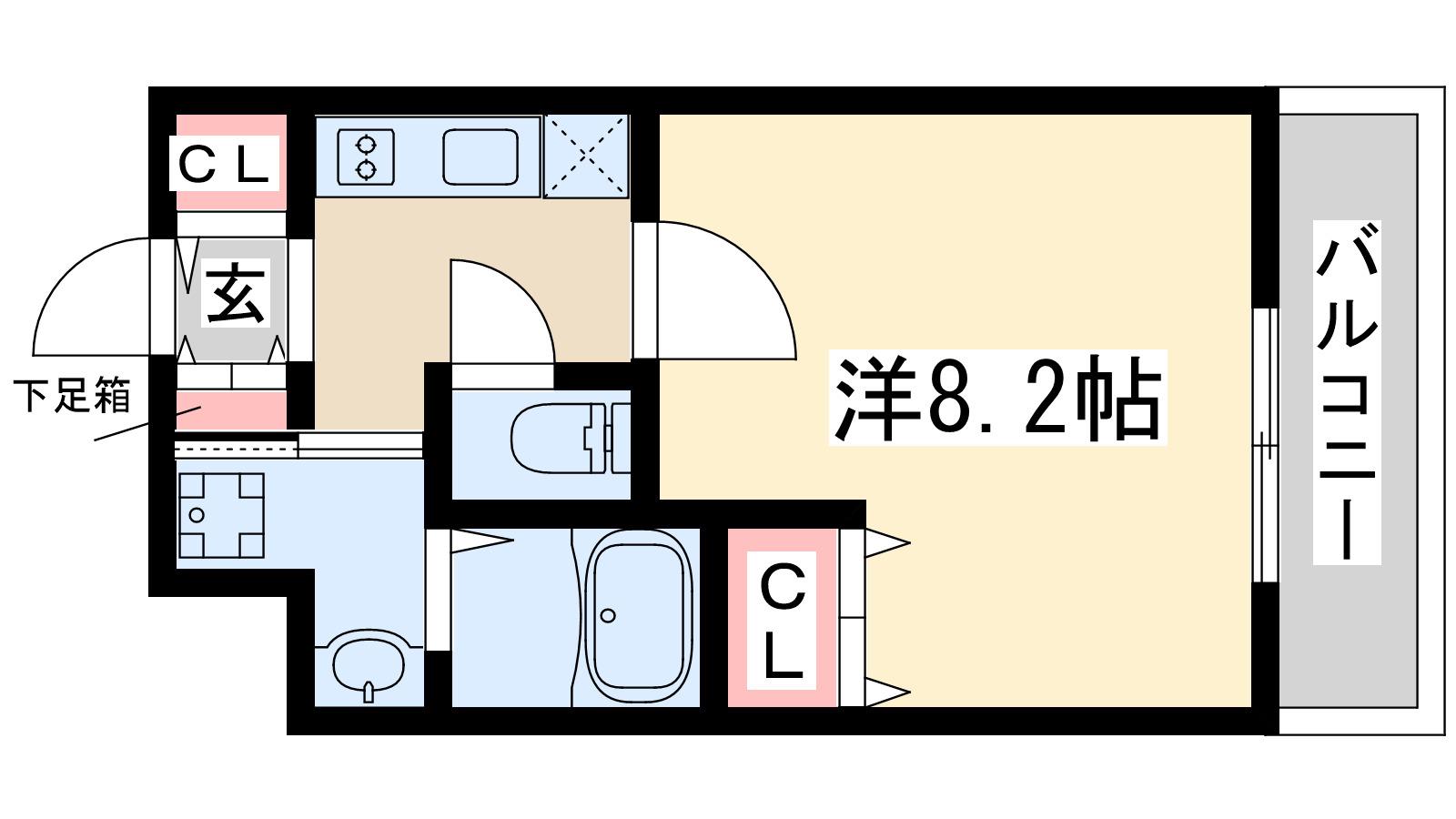 プレサンス大阪江坂(ワンルーム/7階)の間取り写真