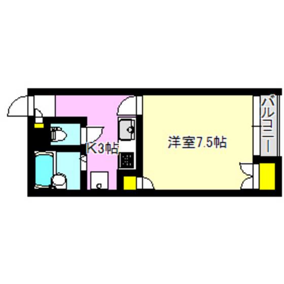 ベルヴュー高崎 BC(1K/1階)の間取り写真