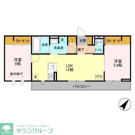 ベリーナ(2LDK/3階)の間取り写真