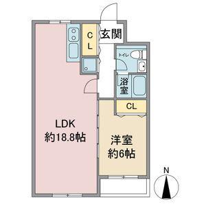 パークマノア(1LDK/1階)の間取り写真