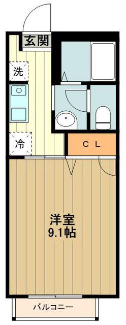 NSハイツ(1K/2階)の間取り写真