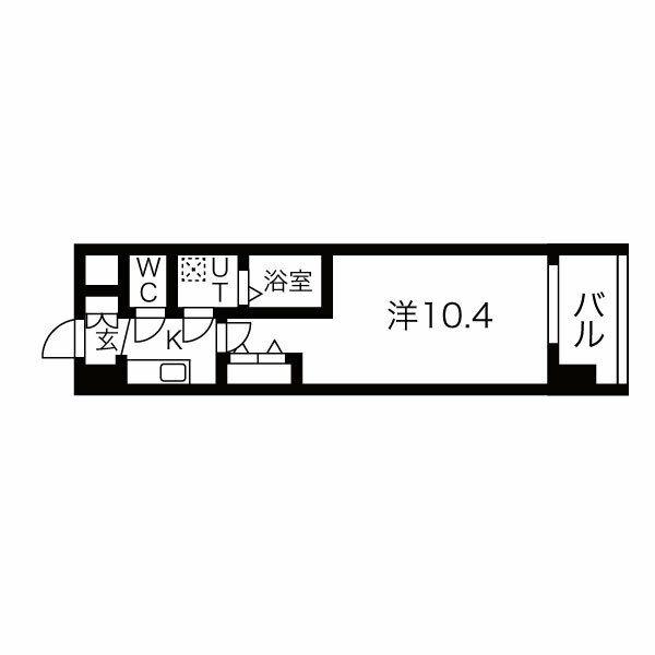 THE MUSIC COURT(1K/8階)の間取り写真