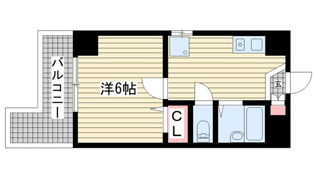 メゾンサンノ-ス(1K/4階)の間取り写真