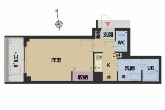 ラウレアM&F(1K/5階)の間取り写真