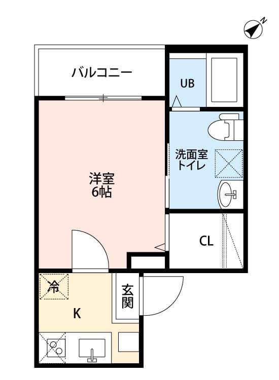 A-FLAT(1K/1階)の間取り写真