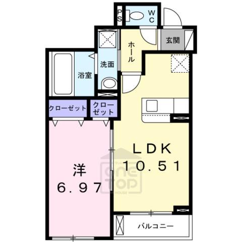 メゾン・ドゥ・ブリエ(1LDK/2階)の間取り写真