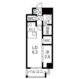 メイクスアート浄心(1LDK/4階)の間取り写真