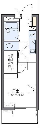 レオパレスプランドール八ヶ崎(1K/3階)の間取り写真