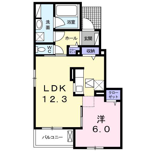 トゥインクル愛宕(1LDK/1階)の間取り写真