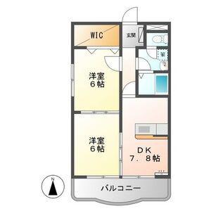 グリーントマト(2DK/4階)の間取り写真