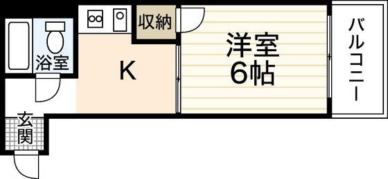 Sビル本川(1K/4階)の間取り写真