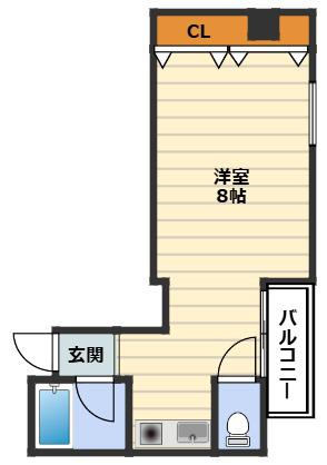 7レジデンス(ワンルーム/3階)の間取り写真