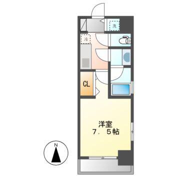 ブランシエスタ東別院(1K/9階)の間取り写真