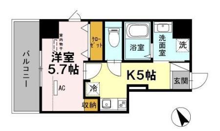 アイリス大森(1K/7階)の間取り写真