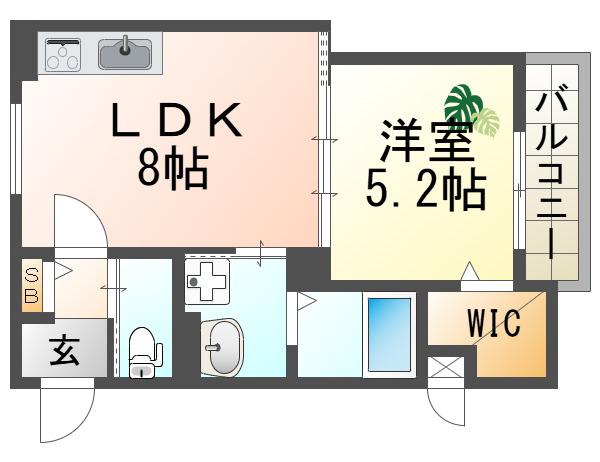 ラモーナ東本町(1LDK/1階)の間取り写真