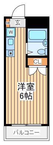 クレスト多摩川(1K/5階)の間取り写真