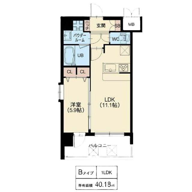 スプランディッド梅田北(1LDK/7階)の間取り写真