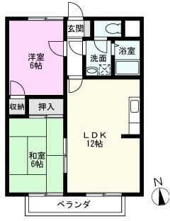 ローゼットマンション南(2LDK/3階)の間取り写真