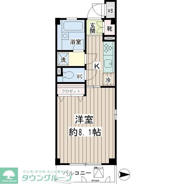 グレイスマルカノ(1K/2階)の間取り写真