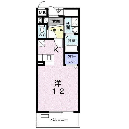 LA CITTA ETERNA(1K/2階)の間取り写真