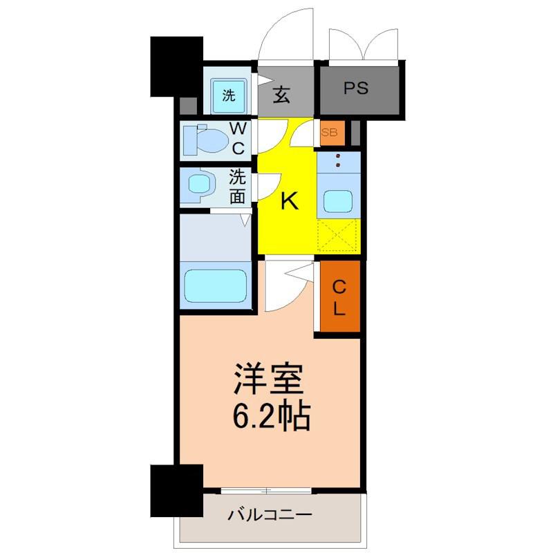 S-RESIDENCE神宮西駅前ASCENT(1K/5階)の間取り写真