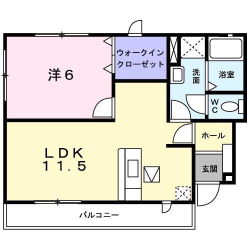 ノースリバー・T(1LDK/1階)の間取り写真