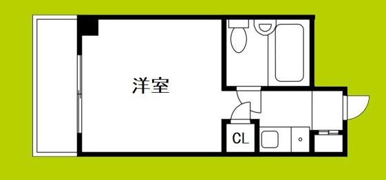 ヴィラース旭(ワンルーム/2階)の間取り写真