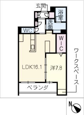 HIGH LINE PARK A(1LDK/3階)の間取り写真