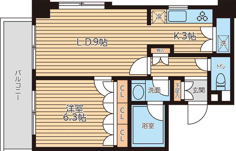 KDXレジデンス代官山II(1LDK/1階)の間取り写真