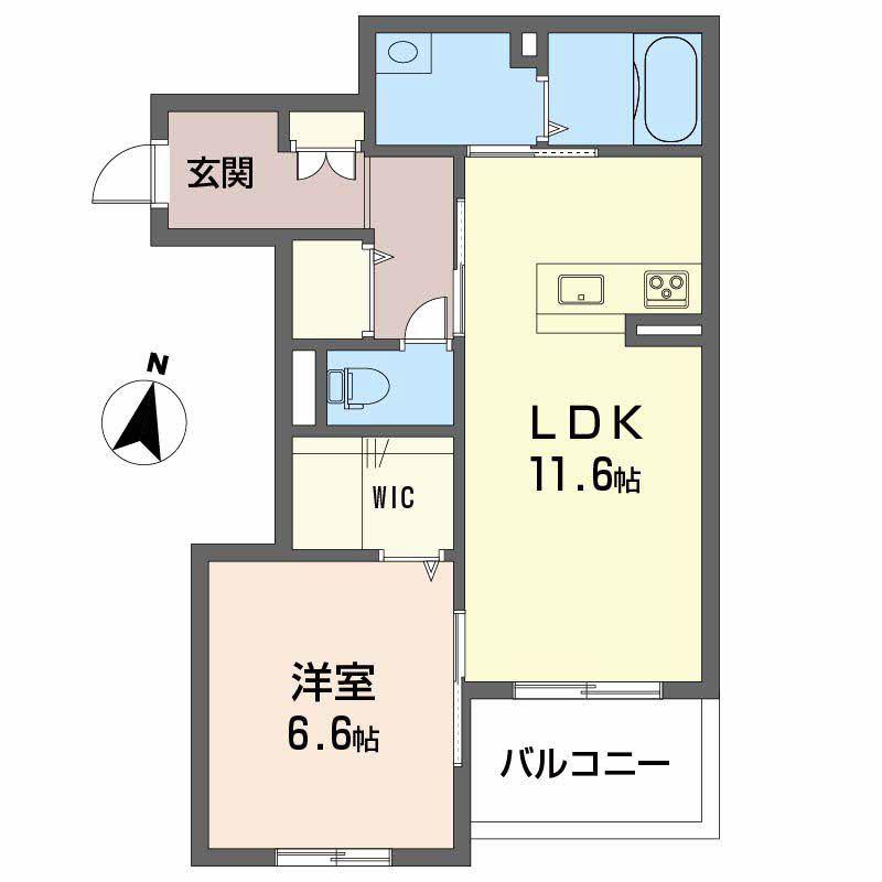 プレミアス(1LDK/1階)の間取り写真